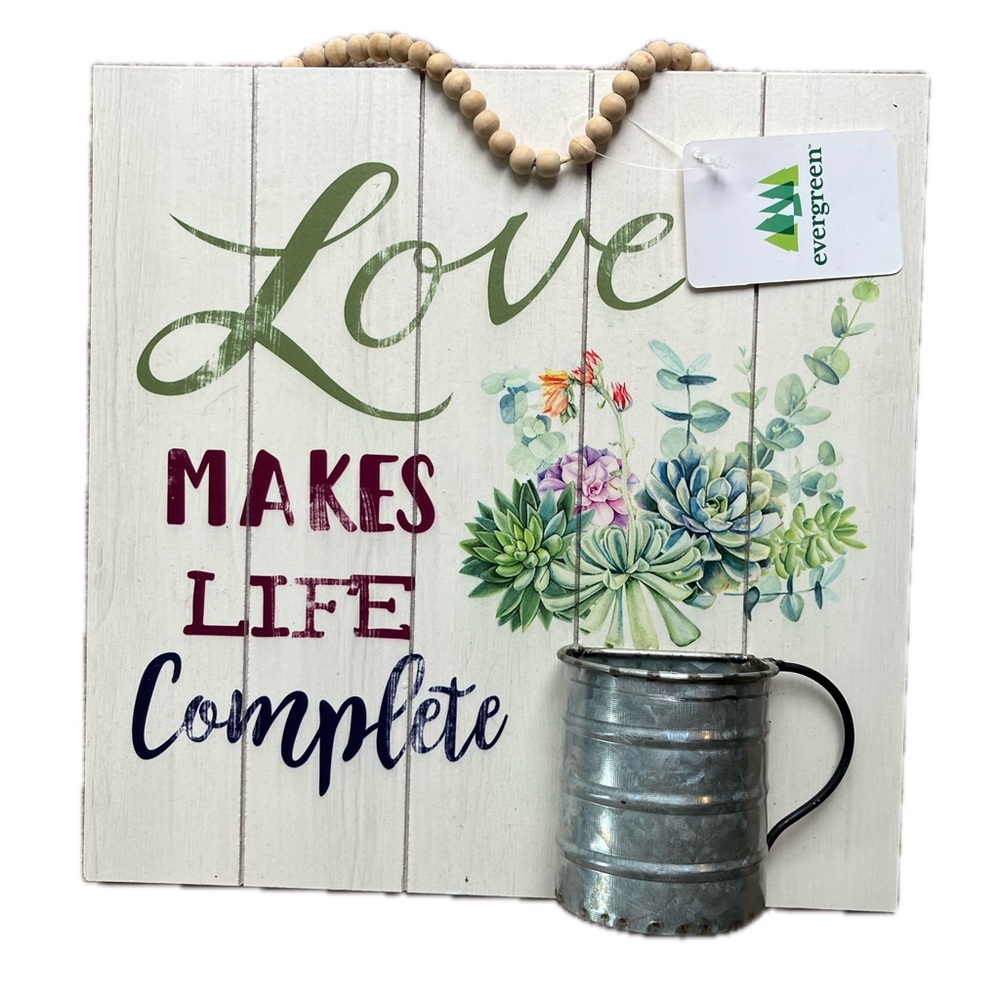 White and Green Art & Decals Wall Decor with Botanical Elements